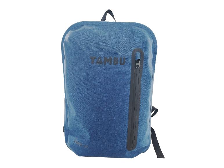 Tmavě modrý, voděodolný batoh Tambu.