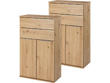 Sada komod, imitace dubu Artisan, 2dílná