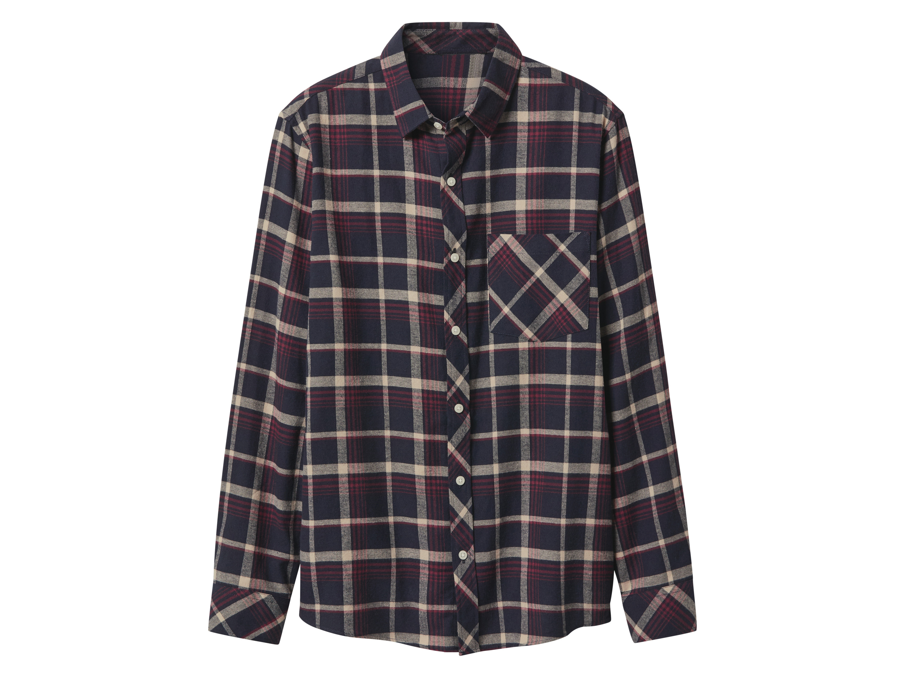 esmara Men Pánská volnočasová flanelová košile (červená / modrá kostkovaná, L (41/42))