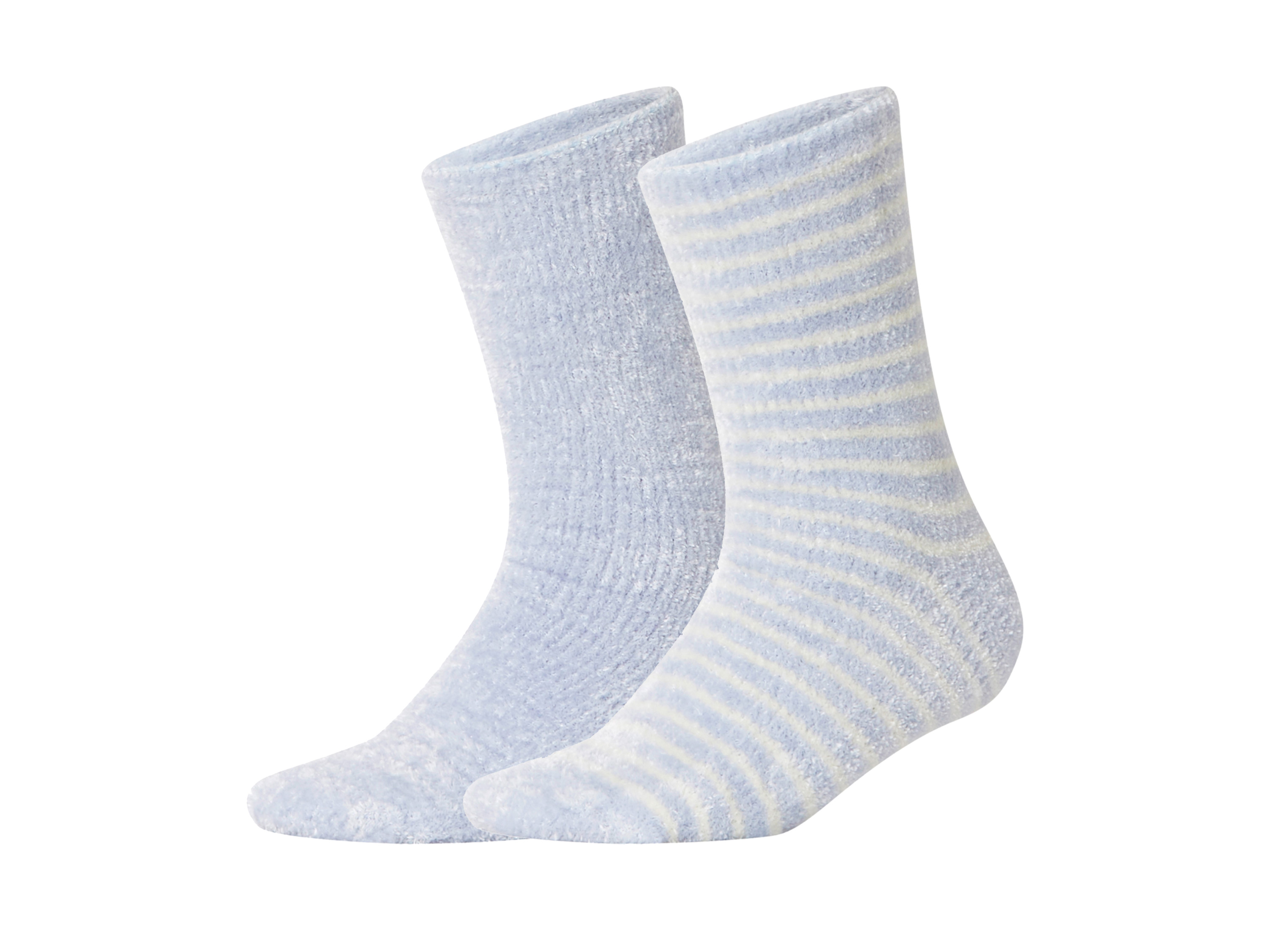 esmara® Dámské hebké ponožky, 2 páry (pruhovaná/modrá, 35-38)