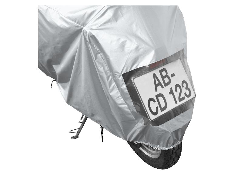 Kryt na motocykl s průhledným okénkem na SPZ.