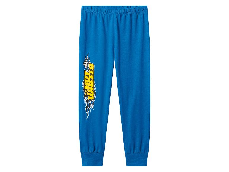 Modré chlapecké tepláky Hot Wheels s potiskem plamenů