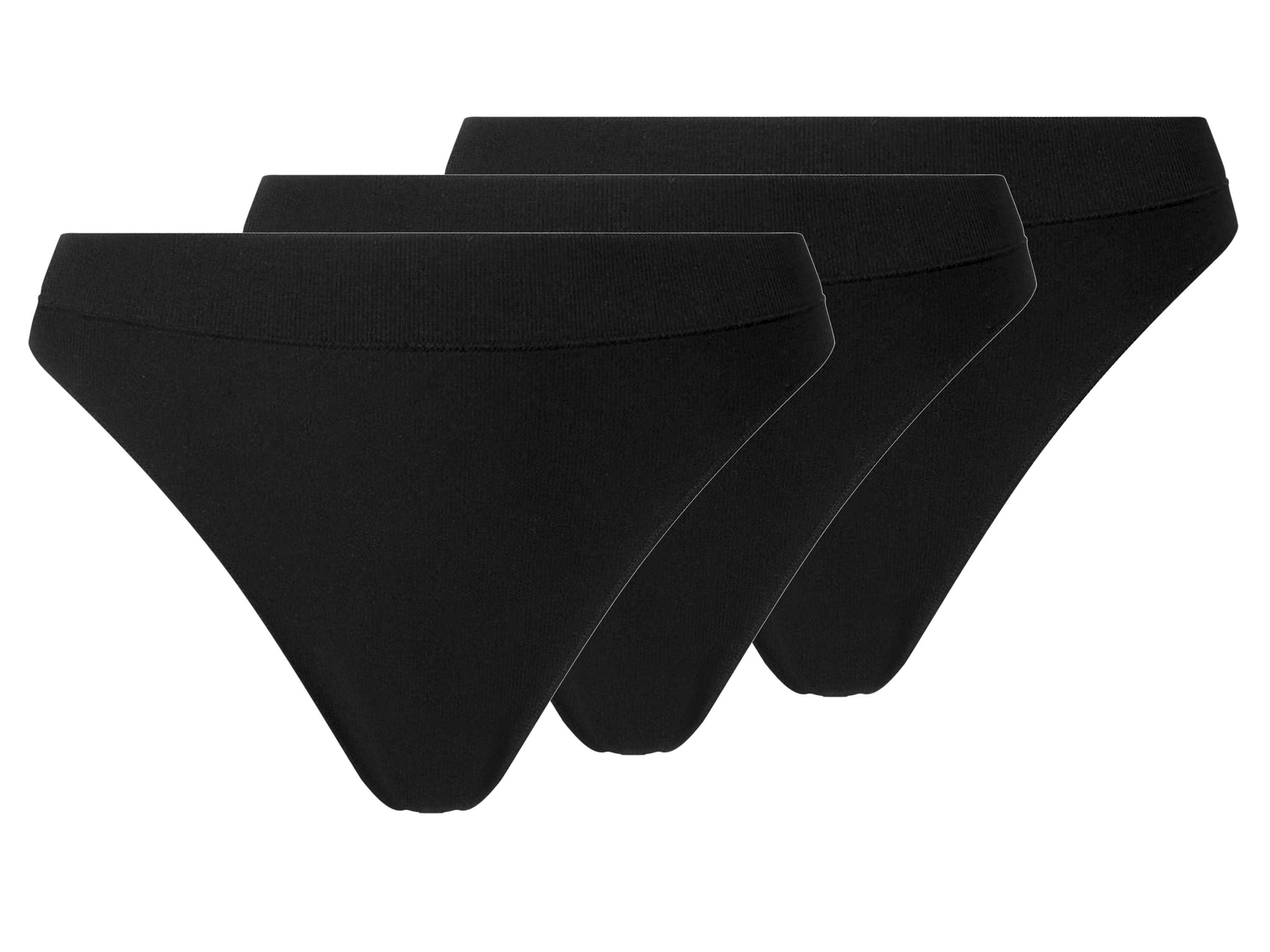 esmara® Dámské bezešvé kalhotky, 3 kusy (černá, M(40/42))