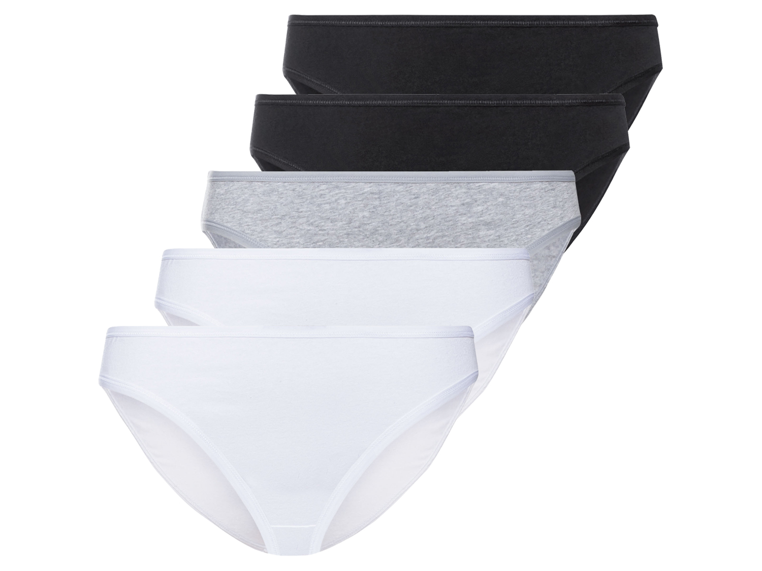 esmara® Dámské kalhotky Xxl, 5 kusů (XL (48/50), černá/šedá/bílá)