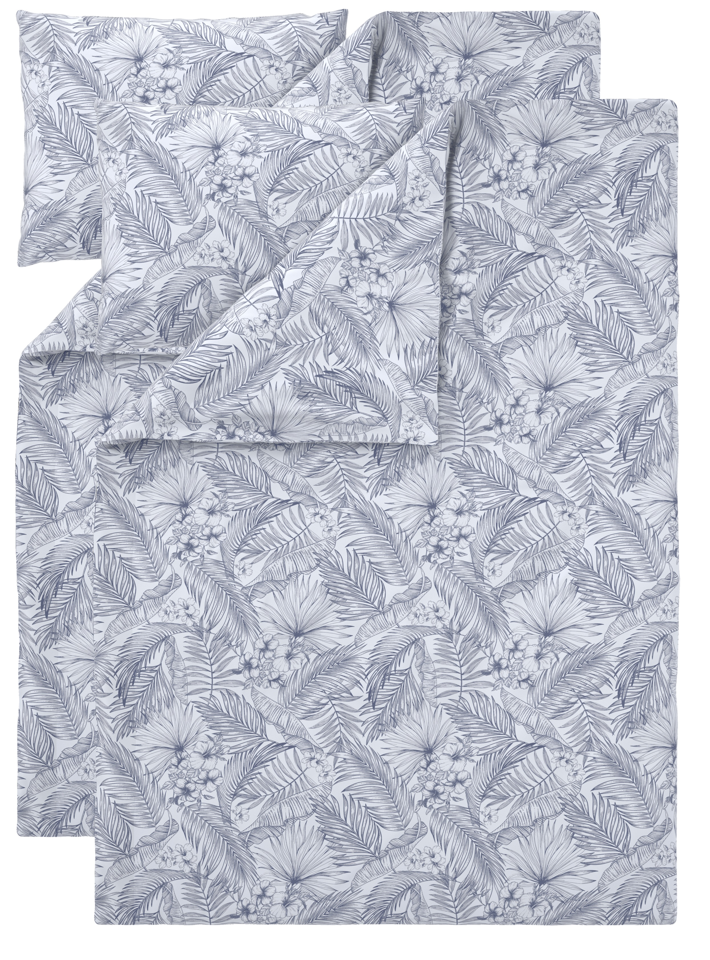 Livarno® Sada ložního povlečení Renforcé, 140 x 200 cm, 70 x 90 cm, 2dílná, navy modrá
