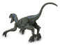 Hračka dinosaura v zelené, modré a šedé barvě.