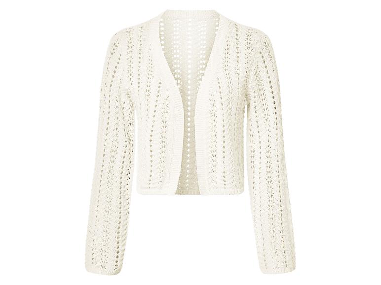 Bílý prolamovaný kardigan, boho styl.
