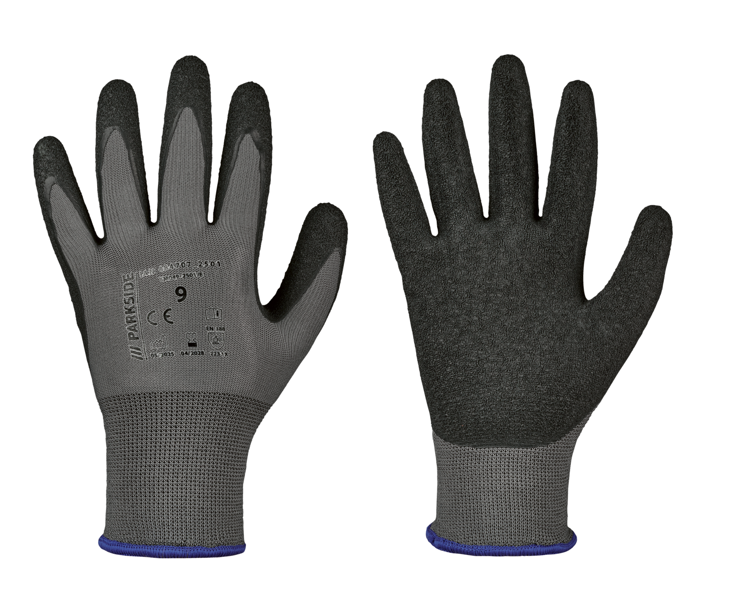 Dámské / Pánské zimní pracovní rukavice (šedá/černá/modrá)