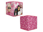 Dvě růžové úložné boxy s obrázky panenek Barbie