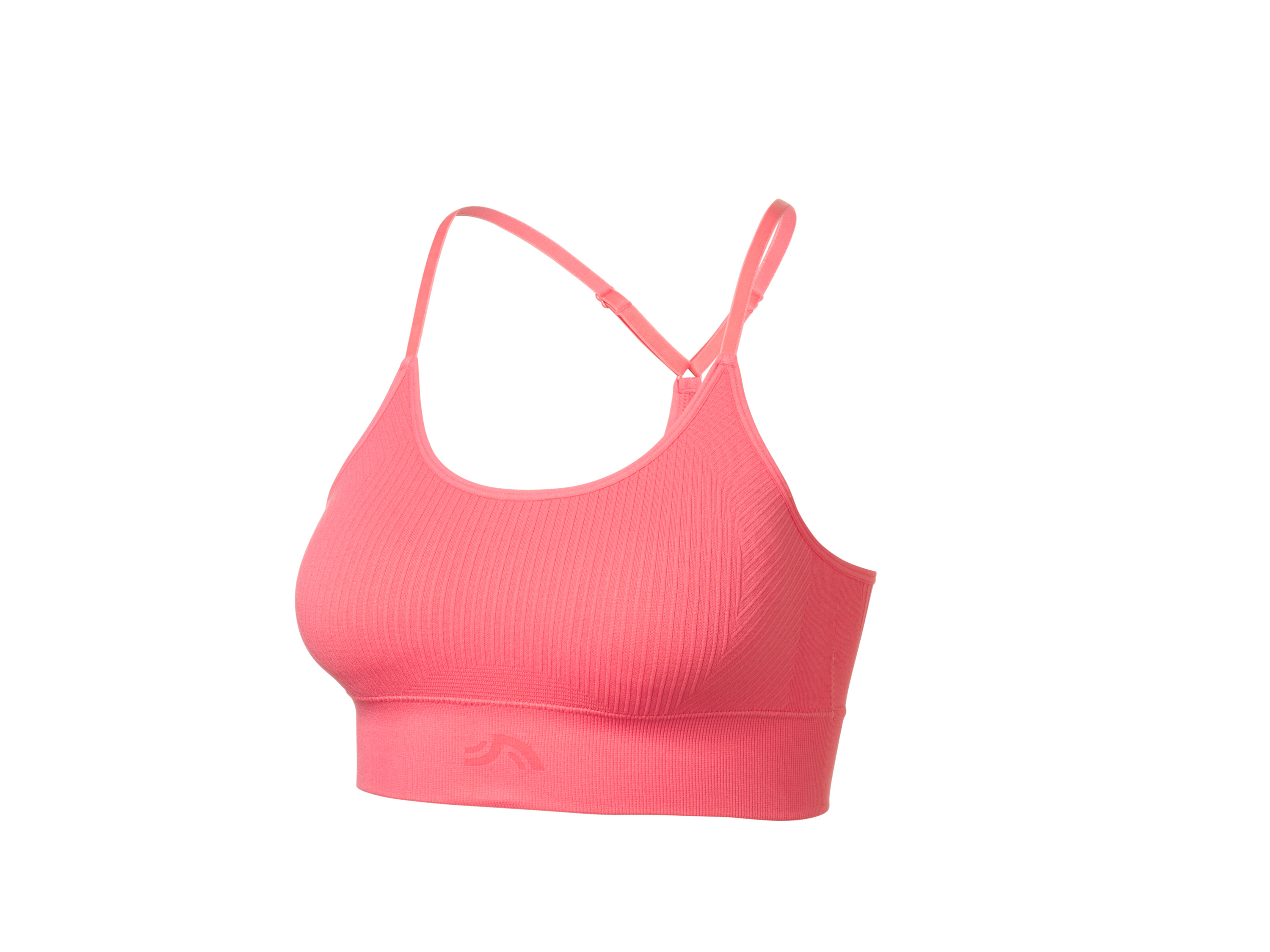 Crivit Dámská bezešvá sportovní podprsenka, Light Level (korálová, M (40/42))