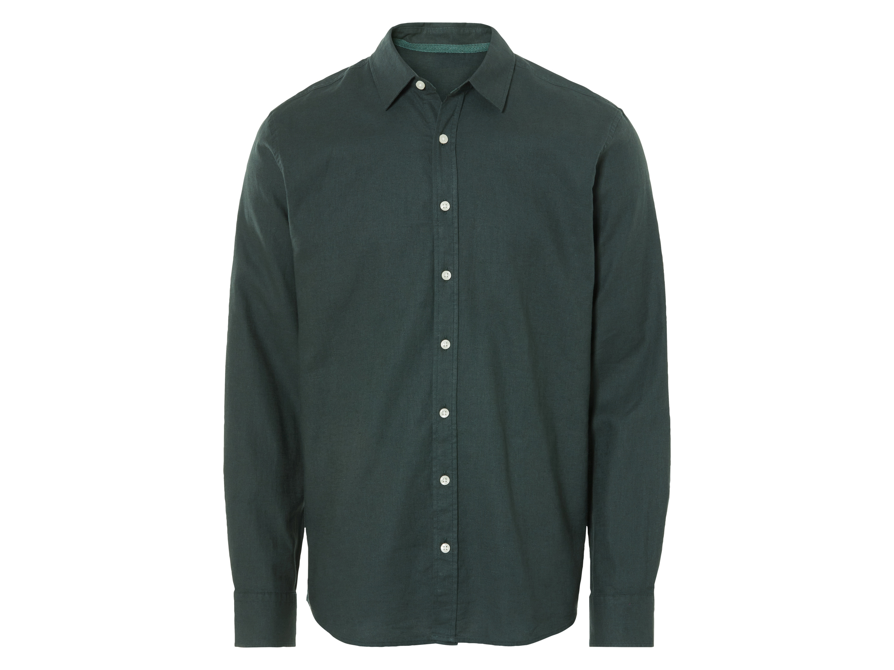 Livergy® Pánská lněná košile (tmavě zelená, XL (43/44))
