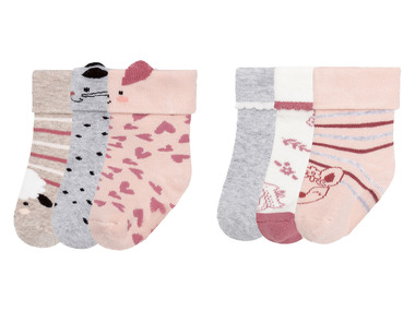 lupilu® Dívčí ponožky s BIO bavlnou, 3 páry