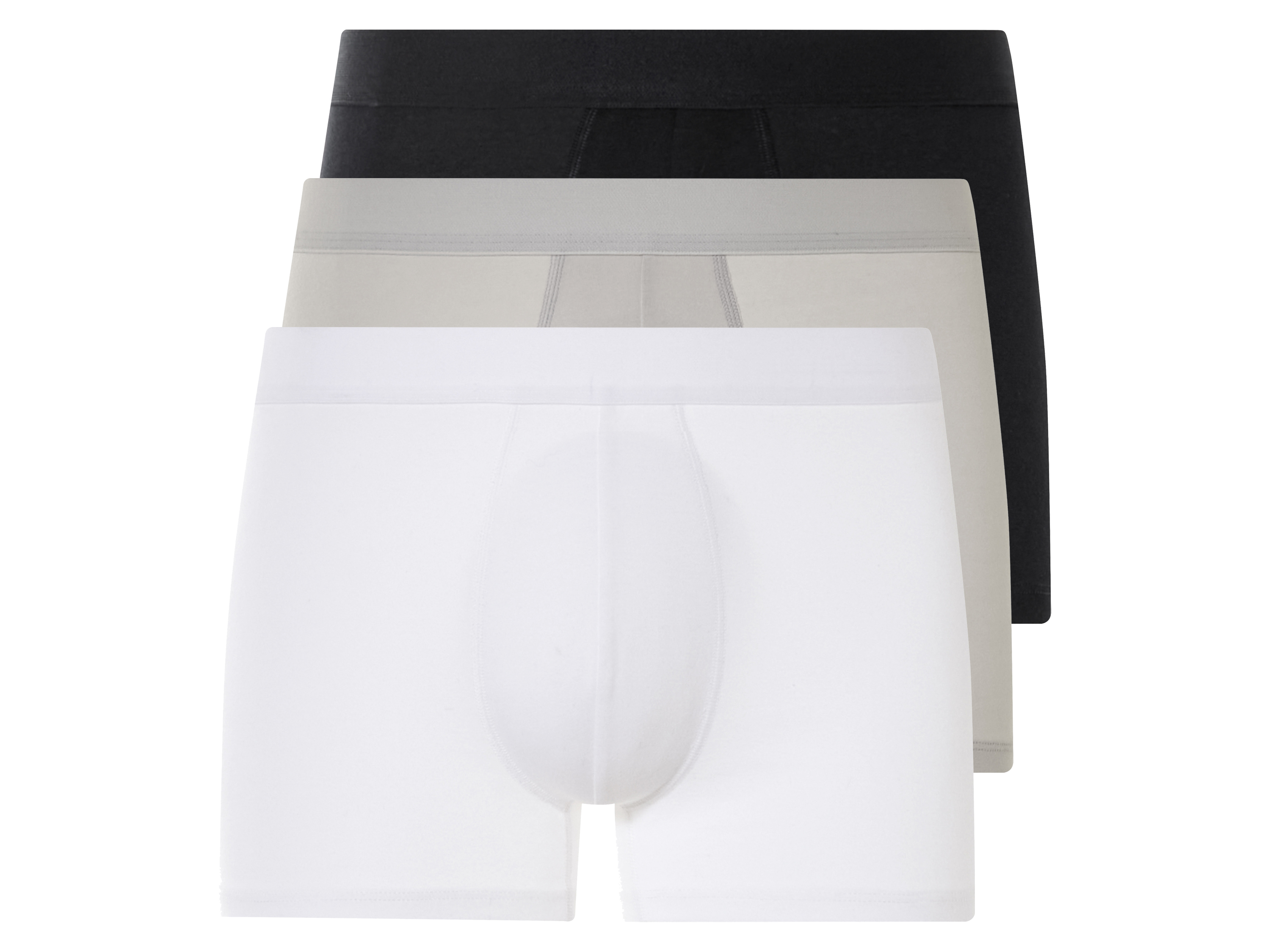 Livergy® Pánské boxerky, 3 kusy (černá / světle šedá / bílá, 5/M)