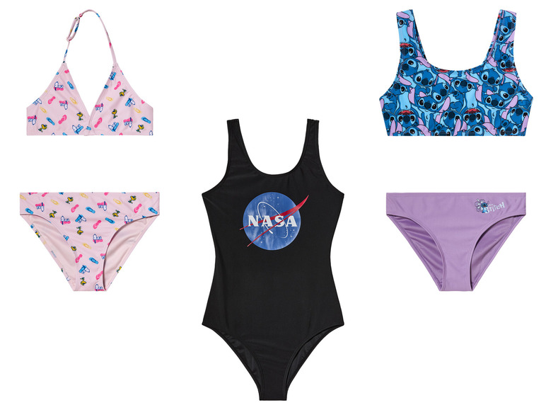 Plavky s potiskem Stitch, NASA a Snoopy.