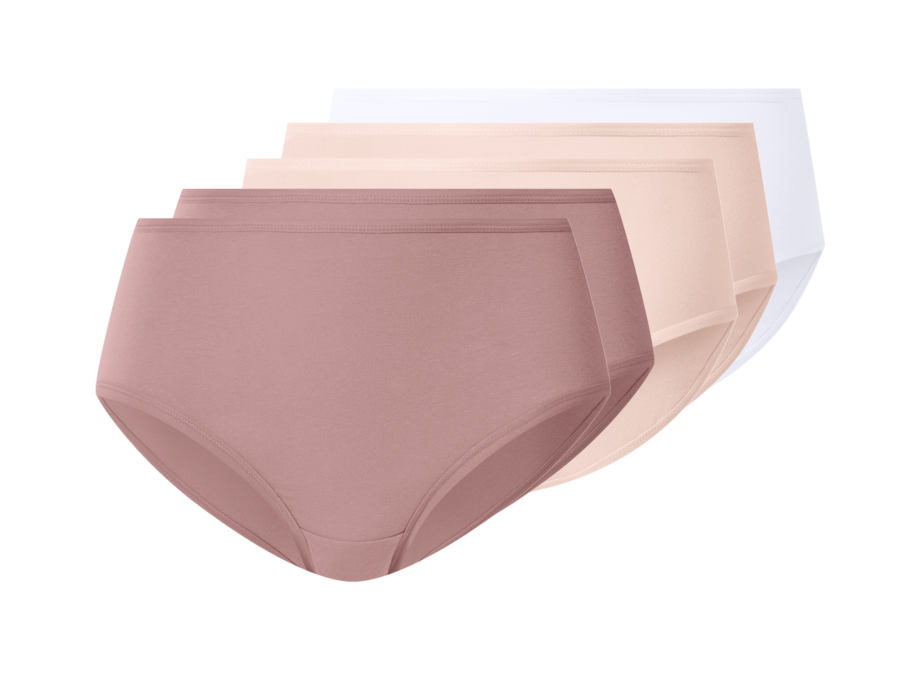 Esmara® Dámské kalhotky s vysokým pasem, 5 kusů (lila/růžová/bílá, M(40/42))