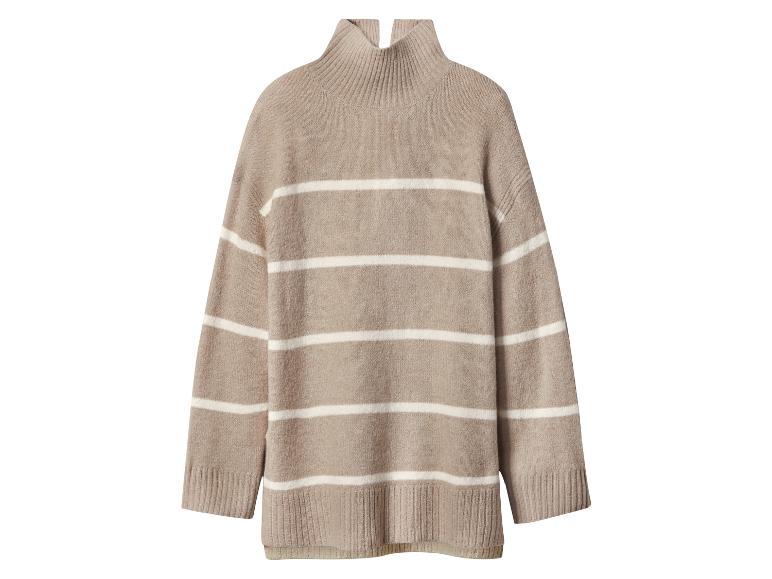 Béžový svetr s bílými pruhy