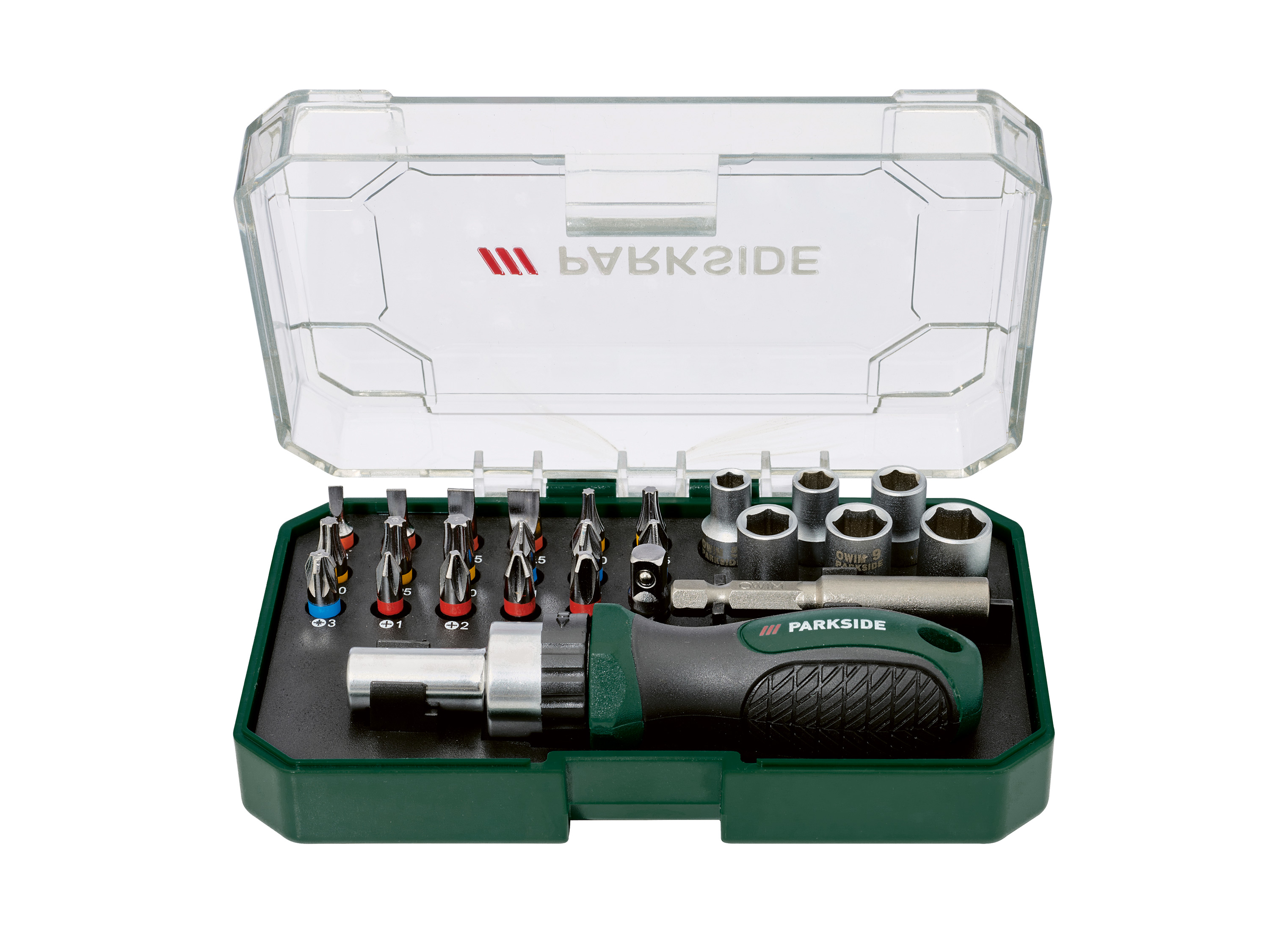 Parkside® Sada bitů s ráčnou (sada ráčnových šroubováků na bity a nástrčných klíčů, 6,3 mm)