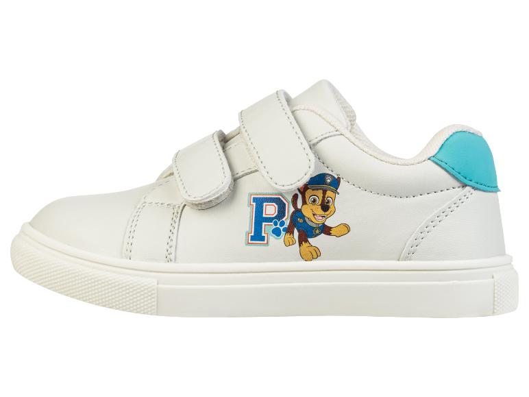 Bílé dětské tenisky na suchý zip s motivem Paw Patrol.