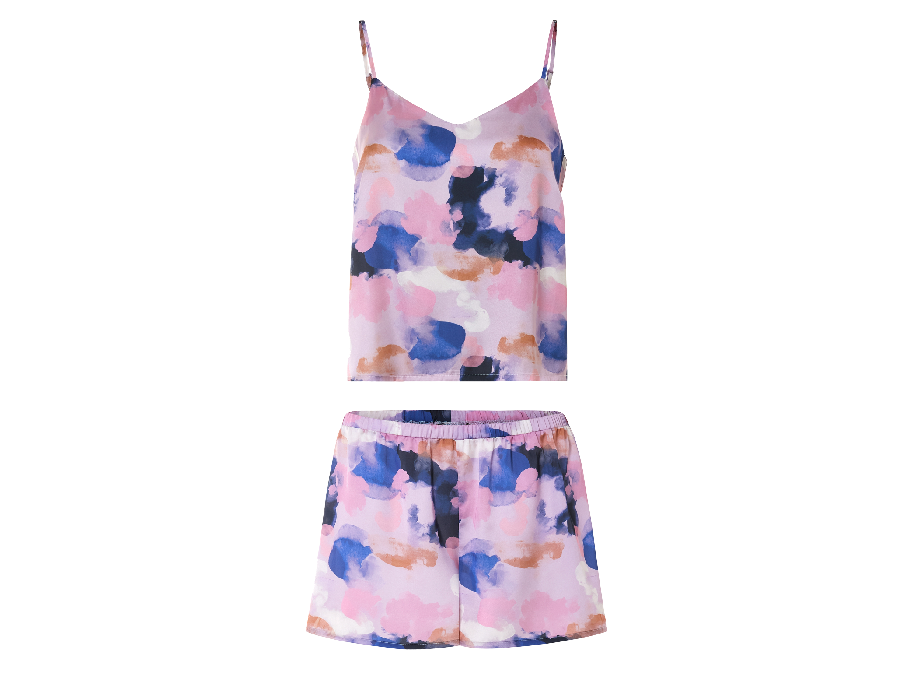 esmara® Dámské saténové pyžamo (akvarel, L(44/46))