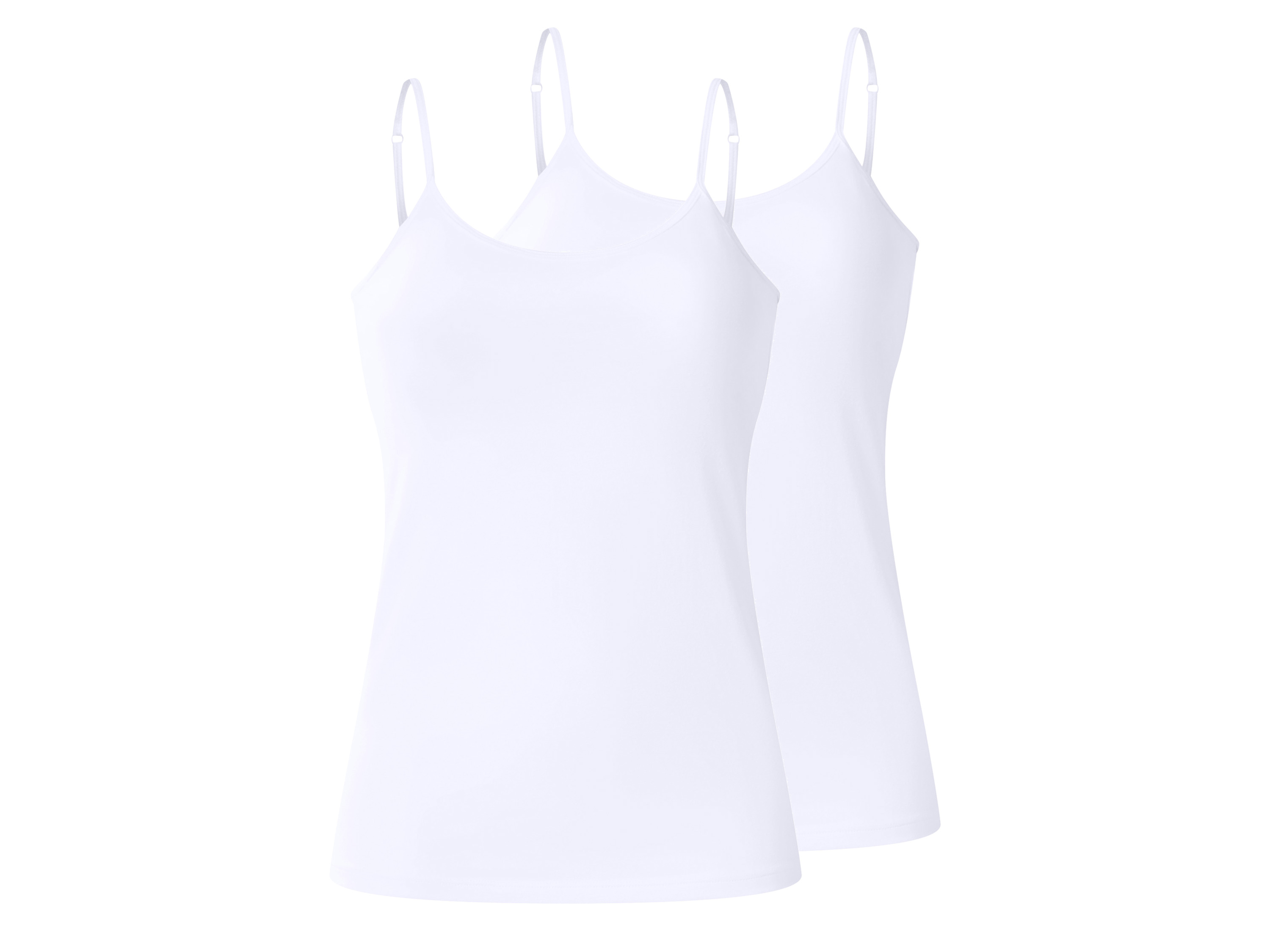 esmara® Dámský top se špagetovými ramínky, 2 kusy (bílá, L (44/46))