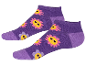 Dva páry fialových krátkých ponožek s motivem sluníček.