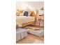 Textilní úložné boxy pod postelí, boho styl.
