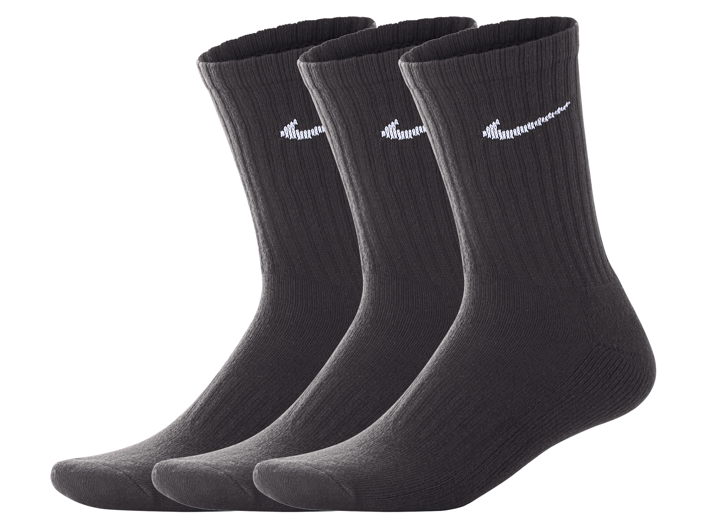Nike Dámské / Pánské sportovní ponožky Cushioned Crew, 3 páry (černá, 43/46)