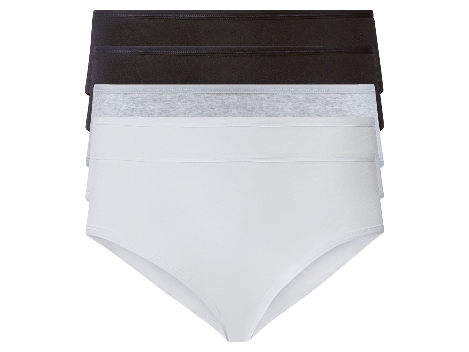 esmara® Dámské kalhotky Xxl, 5 kusů (XL (48/50), černá/šedá/bílá)