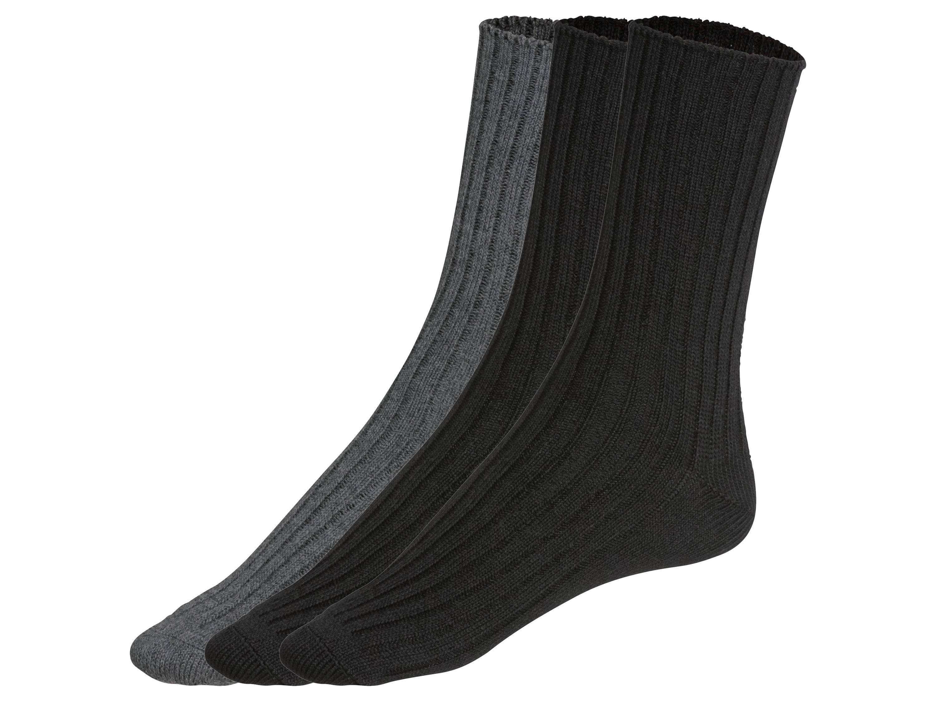 Livergy® Pánské domácí ponožky, 3 páry (43/46, černá/šedá)