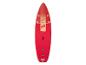 Červený a béžový nafukovací paddleboard s textem „CRIVIT“ a grafickým vzorem.