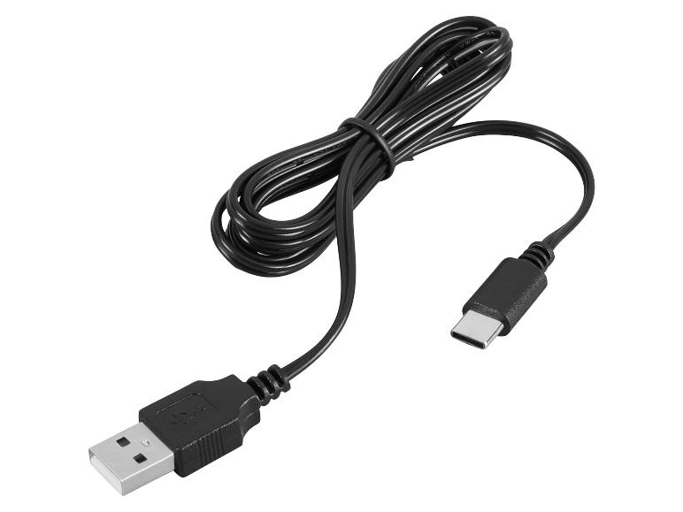 Černý USB kabel s konektory USB-A a USB-C.