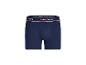 Tmavě modré boxerky s elastickým pasem s nápisem 'HAPPY SHORTS'.