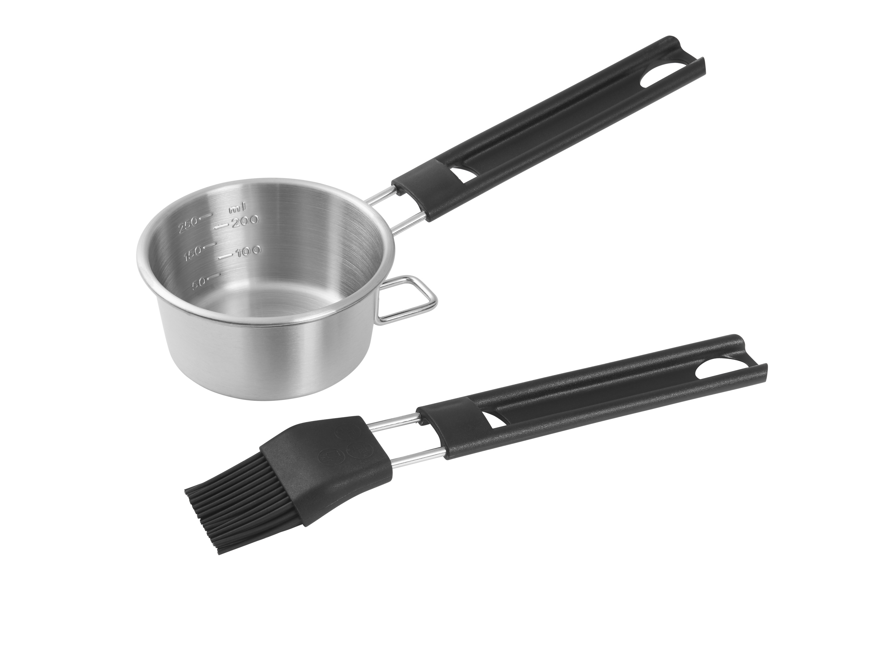 Grillmeister Grilovací stojan na kuře/žebírka / Forma na hamburgery / Sada na marinování / Poklop na hamburgery (sada na marinování)
