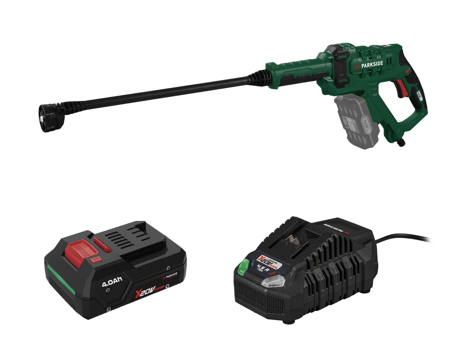 Parkside® Aku tlakový čistič Pdra 20-Li D4, Smart 4 Ah