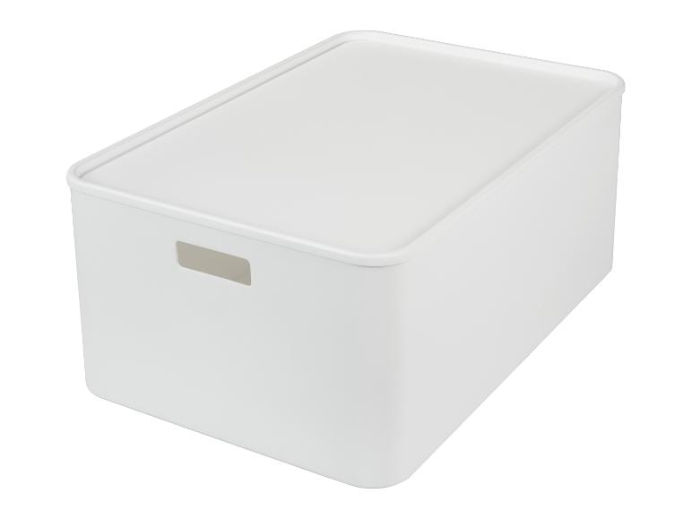 Bílý úložný box s víkem a úchytem