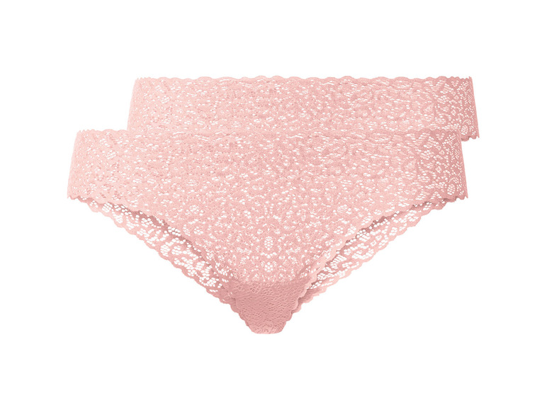 esmara Dámské krajkové kalhotky, 2 kusy (XS (32/34), světle růžová)