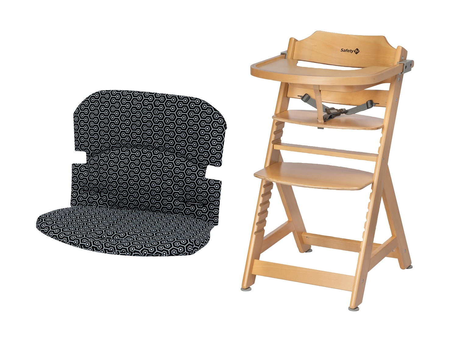 Safety 1st Dětská rostoucí jídelní židlička Toto se sedákem, přírodní, antracitová