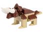 LEGO Triceratops z hnědých a béžových kostek.