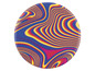 Kolový, barevný disk s pruhovaným vzorem víru.