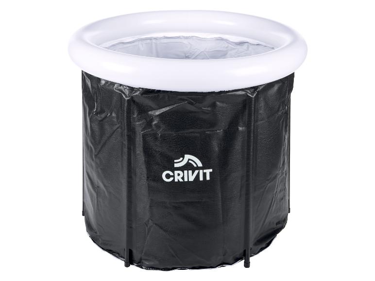 Skládací vana Crivit, černá s bílým okrajem.
