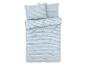 Ložní souprava s pruhy, světle modrá a šedá: povlak na peřinu a povlaky na polštáře.