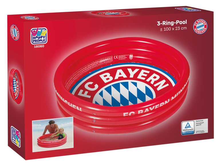 Nafukovací bazén s logem FC Bayern München.