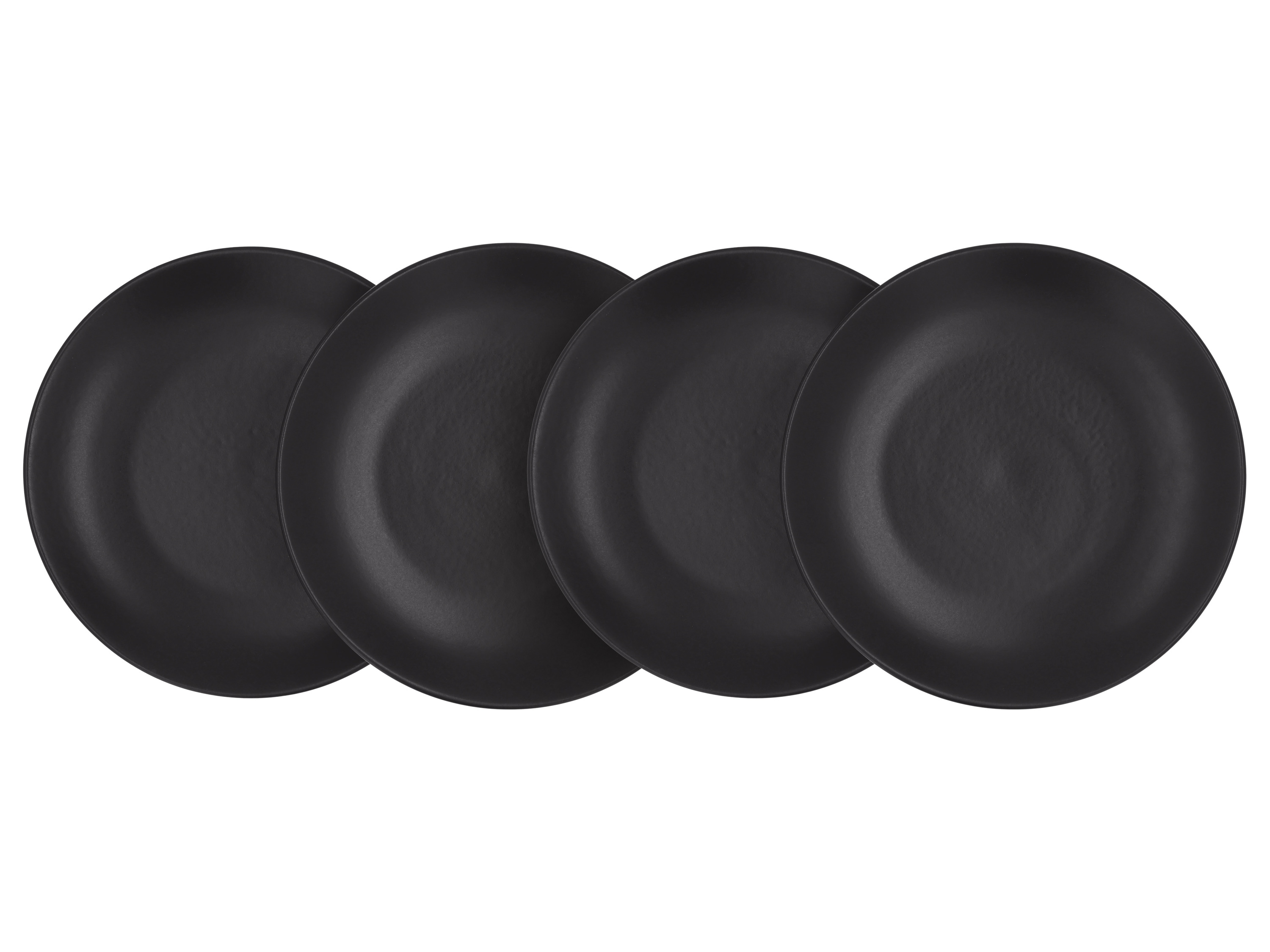 Silvercrest® Sada jídelních / polévkových talířů, 4dílná (polévkový talíř, černá)