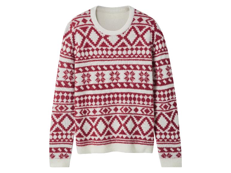 Pletený svetr s červenobílým vzorem Fair Isle