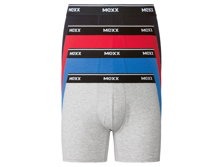 MEXX Pánské boxerky, 4 kusy (M, černá/červená/modrá/šedá)