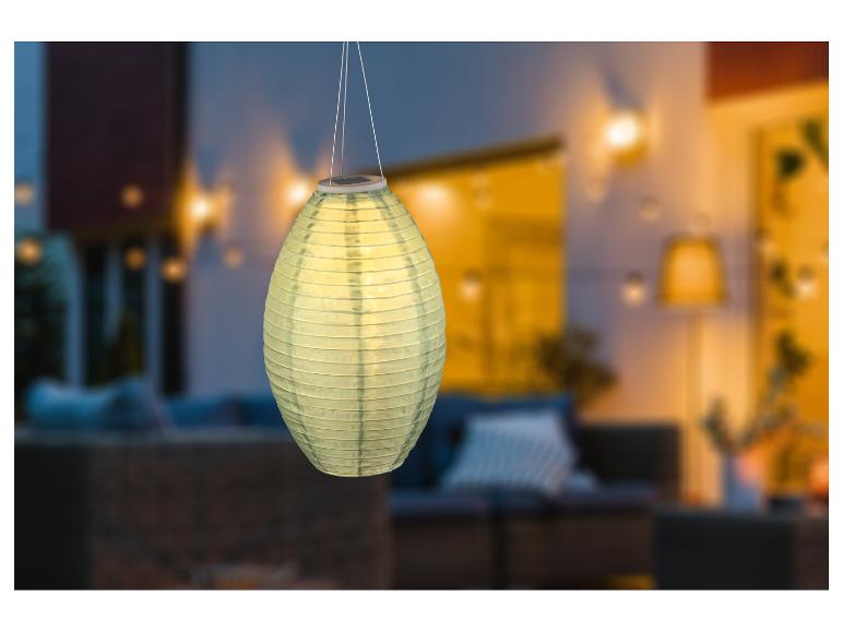 Závěsná solární papírová lampa, venkovní osvětlení.