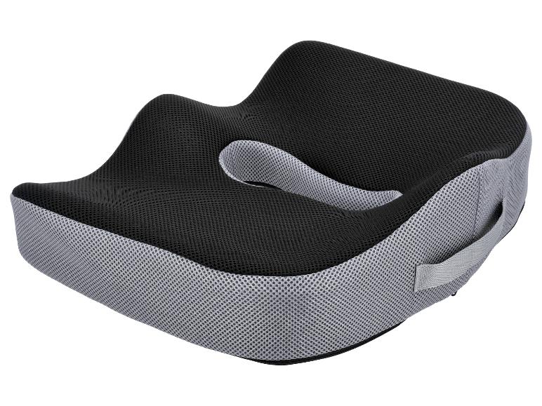 Černošedý ergonomický sedák s prodyšnou síťovinou