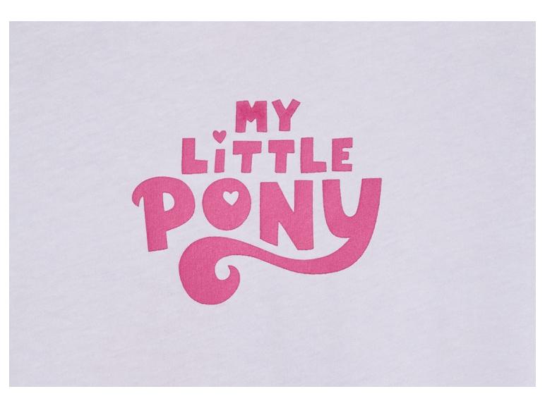 Bílé tričko s růžovým logem 'My Little Pony'.