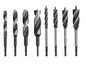 Sada osmi vrtáků do dřeva, včetně vrtáků se šroubovým hrotem.