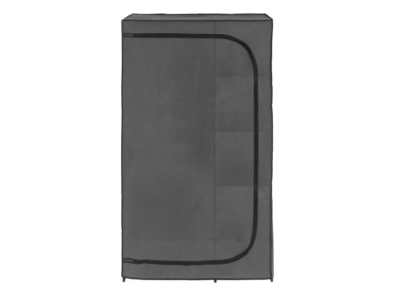 Šedá skříň se zipem.